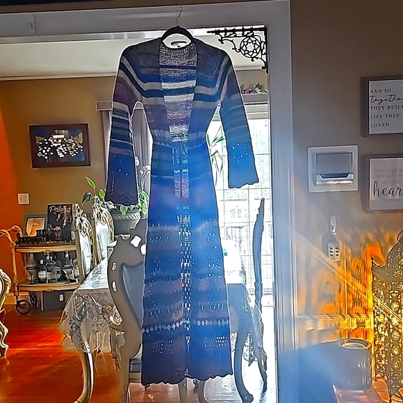 Boston Proper Relais Striped Duster cardigan sweater xxs - Picture 4 of 5